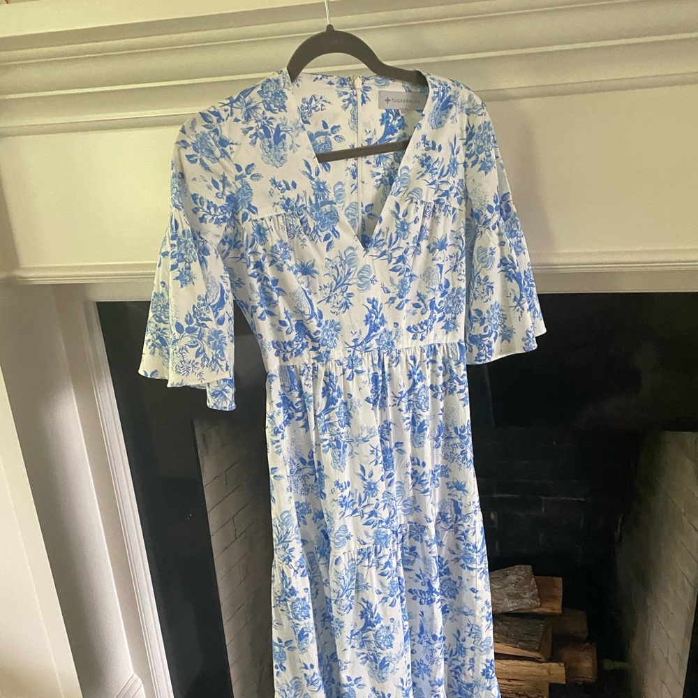 ISO Tuckernuck blue and white dress in size small